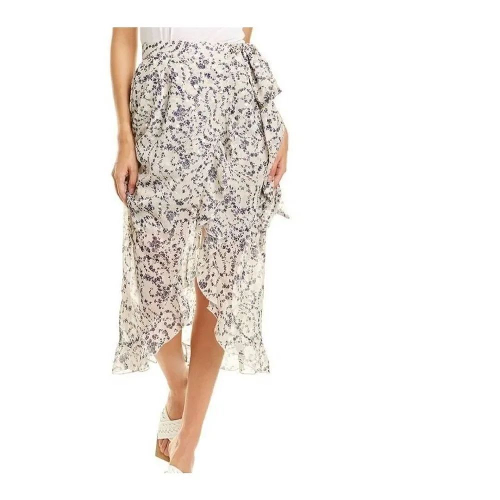NWT Sabina Musayev Sky Midi Skirt in ivory print sz OS